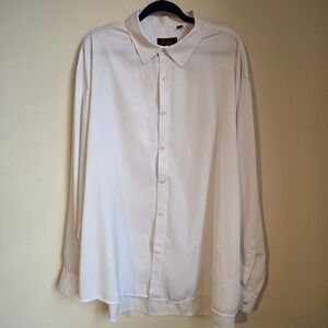 Flex Mens Luxury Collection White Long Sleeve Button Down Shirt 4XL